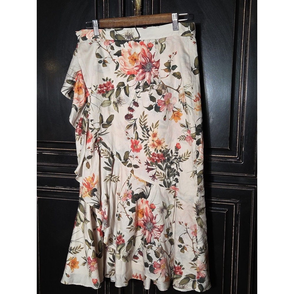 antonio melani Floral Skirt, 100% Cotton, Ruffled, Size 10,garden Party, ...